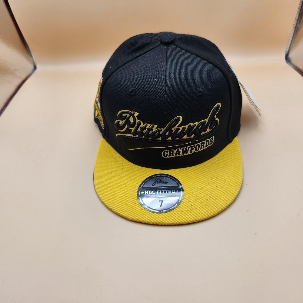 Pittsburgh Crawfords Hat Cap Fitted Mens 7 Black Baseball Negro Leagues Headgear